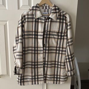Old Navy Checkered Jacket - Cream and Black- Size S NWOT